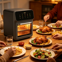 Friteuse à air 9L à double panier avec fenêtre de visualisation, haute puissance 1350W, préréglages de cuisson multiples, sans huile, appareil de cuisine