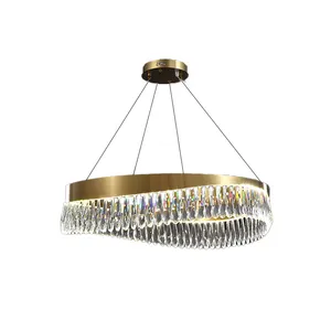 Luxo American K9 Cristal Pendurado Luz Moderna Atmosfera Minimalista Quarto Restaurante Criativo Emparelhado Com Novo Lustre Led