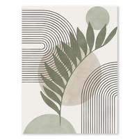 Peinture sur toile écologique moderne de luxe minimaliste nordique, motif géométrique abstrait de plantes vertes, affiche Morandi, style huile sur toile