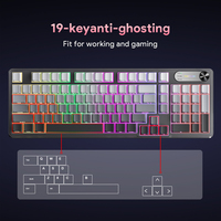 Furycube IP98 Pro 19-Key Rollover 98 Keys Mechanical Feel Keyboards RGB Backlit 2.4GHz Wireless Membrane Keyboard