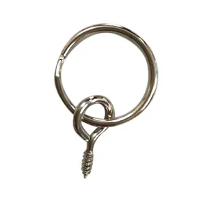 Personalizado Chapado en níquel anillo de enganche con gancho tornillo