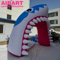 Arche gonflable, modèle d'animaux marins, entrée gonflable, arche gonflable de requin de haute qualité