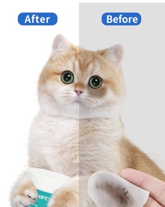 Nettoyant hypoallergénique pour animaux de compagnie, lingettes pour les yeux, élimination des taches de larmes, sans parfum, sans fragrance, doux et sans danger pour les chiens et les chats - Product Image 2