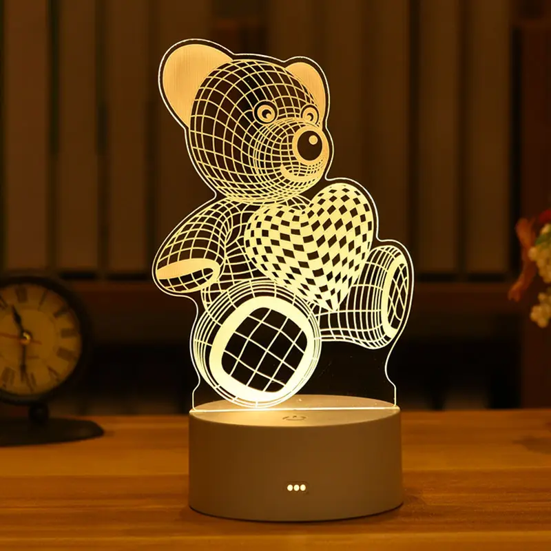 3d Led Lamp Platform Bee Base Love Magic Night Light Illusion Lamps