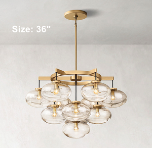 Lustre moderne en verre et laiton avec boules LED pour salon et <span class=keywords><strong>cuisine</strong></span>, 36 pouces - Product Image 3