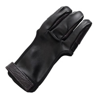 Gant de tir à l'arc STARCN à trois doigts en cuir PU avec protection des doigts en polaire et bouts des doigts épaissis pour arcs classiques/traditionnels
