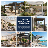 Pergola en aluminium robuste 6063 T6 avec toit à lames orientables, imperméable et pare-soleil, pour jardin