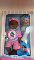 En gros nouveau plastique vinyle mode 14 pouces ensemble silicone bébé africain noir fille poupées pour enfants