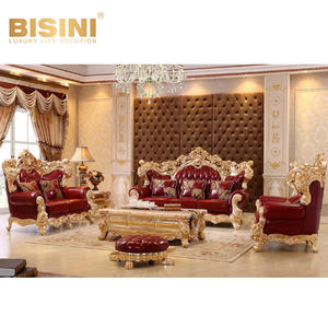 Ensemble de canapés classiques américains Configuration 3 pièces avec <span class=keywords><strong>canapé</strong></span> <span class=keywords><strong>et</strong></span> 2 fauteuils Finition assortie <span class=keywords><strong>Canapé</strong></span> en cuir en bois massif sculpté à la main - Product Image 2