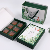 Lot de 6 boîtes cadeaux de gâteaux de lune du Festival de la Mi-Automne, 80/100g, avec couvercle rabattable, pâtisserie au jaune d'œuf salé, vente en gros