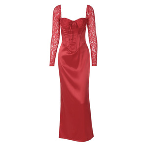 Abiti Lunghi a Corsetto in Pizzo con Maniche Lunghe e Schiena Scoperta Bianco Elegante <span class=keywords><strong>Abito</strong></span> da Fidanzamento <span class=keywords><strong>per</strong></span> <span class=keywords><strong>Donna</strong></span> Sexy Abiti da Sera 3423 - Product Image 6