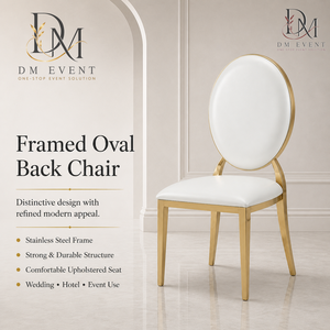 Chaise de réception de mariage ronde rembourrée en acier inoxydable doré avec coussin blanc pour salles de banquet – Vente en gros de sièges - Product Image 1