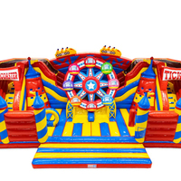 Château gonflable géant en PVC sur le thème des montagnes russes, pour enfants, idéal pour les fêtes en extérieur et la location.