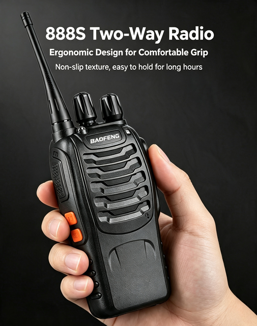 Long Range Wireless BF-888S Walkie Talkie 430-440MHz Portable UHF Ham Two Way Radio for Warehouse Hotel Business Security