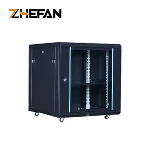 Zefan pintu kaca 6u pemasangan dinding kotak kabinet jaringan Cctv lemari jaringan Internet logam untuk rak Server pusat Data