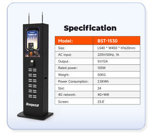 Borne de recharge pour distributeur automatique 24 ports avec système de <span class=keywords><strong>paiement</strong></span> par <span class=keywords><strong>carte</strong></span> POS et affichage publicitaire commercial - Product Image 5
