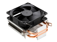 Refroidisseur d'air pour CPU à 2 caloducs, ventilateur 3 broches 4 broches, sans LED, noir, silencieux, dissipateur thermique pour processeur de bureau Intel et AMD
