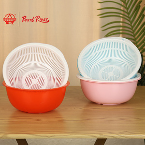 Panier égouttoir rond double couche en plastique PP avec support, pour un égouttement rapide des fruits et légumes, outil de cuisine 29 cm - Product Image 5