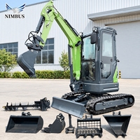 Mini-excavatrice homologuée EPA de 2,5 tonnes avec moteur Yanmar, excavatrice compacte sur chenilles avec pièces fiables, support pour les grossistes américains