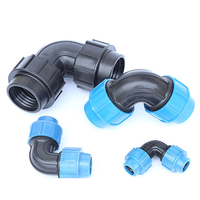 DN40 90 Coude PP Connecteurs rapides Raccords à compression haute pression pour plomberie domestique Coude 40MM avec filetage BSP pour tuyau HDPE