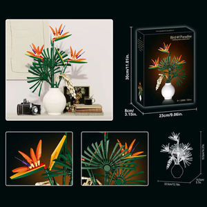 Ensemble de blocs de construction en forme de fleur d'oiseau de paradis, 530 pièces, jouets de décoration pour la maison, bricolage, décoration de la maison, compétences motrices fines, cadeau éducatif pour enfants - Product Image 4