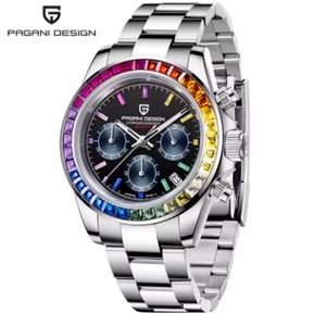 นาฬิกาข้อมือควอตซ์ Pagani Design รุ่น 1644New หน้าปัดแซฟไฟร์ ตัวเรือนประดับเพชร ใช้กลไกญี่ปุ่น นำเข้า ดีไซน์แฟชั่นลำลองสำหรับผู้ชาย กันน้ำได้ 100 เมตร - Product Image 1