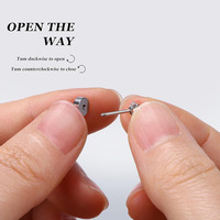 Boucles d'oreilles à dos plat en acier chirurgical hypoallergénique pour femmes hommes boucles d'oreilles en zircone cubique en acier inoxydable