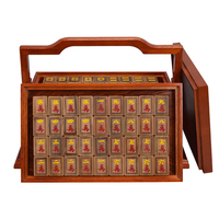 Jeu de tuiles de mahjong vintage personnalisées en bois d'agar avec motif oud sculpté, 144 pièces, 37,5x28x21,5mm, emballage coffret cadeau, logo personnalisé