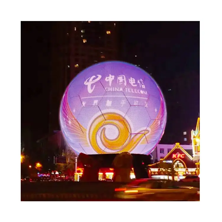 आउटडोर जादू 360 डिग्री लचीला सर्कल द्वारा स्क्रीन गेंद क्षेत्र का नेतृत्व वीडियो दीवार दुनिया आउटडोर गोल प्रदर्शन
