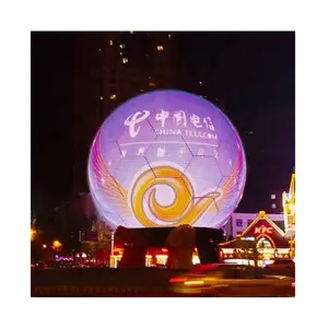 户外魔术360度柔性圆形发光二极管屏幕球形发光二极管电视墙地球仪户外圆形显示器