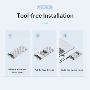 2139U3 2.5 pouces Transparent SATA vers USB3.0 boîtier de <span class=keywords><strong>disque</strong></span> <span class=keywords><strong>dur</strong></span> <span class=keywords><strong>externe</strong></span> sans outil boîtier de <span class=keywords><strong>disque</strong></span> <span class=keywords><strong>dur</strong></span> pour PC portable - Product Image 5