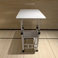 Table d'appoint mobile réglable en hauteur en MDF pour ordinateur portable, idéale pour dortoir d'étudiant ou bureau