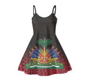 Nuevo vestido con estampado de bandera de Haití para <span class=keywords><strong>mujer</strong></span>, <span class=keywords><strong>ropa</strong></span> haitiana para <span class=keywords><strong>mujer</strong></span>, informal, de verano, sin mangas, personalizado, <span class=keywords><strong>Vintage</strong></span>, cintura Imperio, vestidos sin mangas - Product Image 5