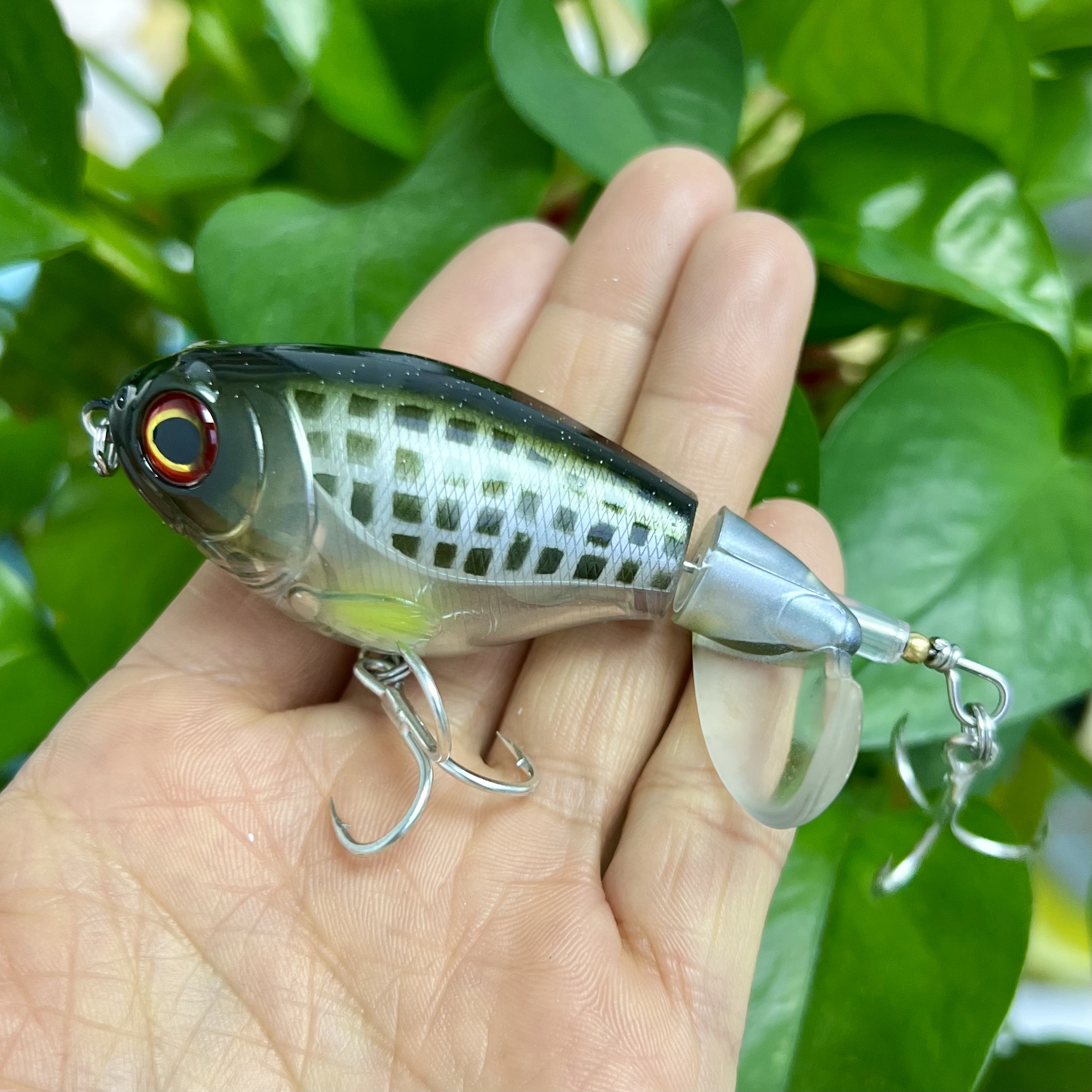 Fishing Wobblers with Rotating Tail Crankbait Whopper Plopper 75mm 17g  Topwater Prop Bass Lure Saltwater Hard