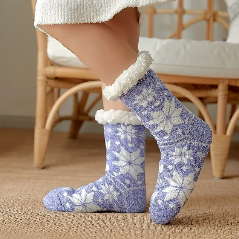 Home Girls Christmas Stockings Floor Women Sleeping Fluffy Fuzzy Sock Soft Winter Thick Fleece Socks