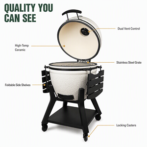 Auplex OEM al por mayor, <span class=keywords><strong>Asador</strong></span> de Carbón Cerámico Kamado Big Joe 29 27 Pulgadas, Parrilla de Carbón para Exteriores, para Cocinar en Jardín y Camping - Product Image 2