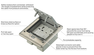 Caja de Conexión <span class=keywords><strong>para</strong></span> Piso Sinoamigo, Resistente al Agua con Certificación IP66, Acero Inoxidable - Product Image 2