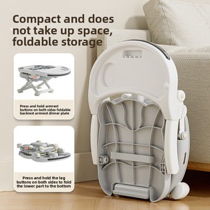 Chaise haute pour enfants - 3 à 36 mois - Siège de voyage avec musique et lumières - Chaise haute pliable pour bébé - Product Image 2