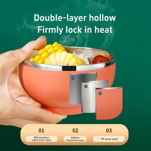 Boîte à lunch réutilisable classique en acier inoxydable 304 <span class=keywords><strong>METKA</strong></span>, personnalisable, écologique, avec couvercle pour bol de nouilles instantanées, revêtement plastique, compatible four - Product Image 3