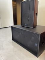 Speaker Monitor Panggung Profesional Pasif Full-range 15 inci 15+ 450W dengan Horn Putar, Kayu Lapis Birch, Amplifier Eksternal