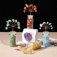 Bouteille à vœux en cristal naturel écologique, pierre concassée, arbre à argent, décoration de bureau à domicile, arbre de la richesse, petit ornement