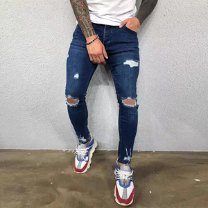Skykingdom Nuovi <span class=keywords><strong>Jeans</strong></span> Firmati da Uomo, <span class=keywords><strong>Jeans</strong></span> Skinny <span class=keywords><strong>Italiani</strong></span> in Denim, <span class=keywords><strong>Jeans</strong></span> Jogger Blu e Bianchi Effetto Vissuto - Product Image 5