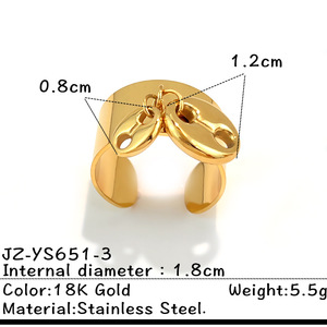 18K Vergoldeter Edelstahl-Schmuck in Verschiedenen Stilen, Geometrischer Blumen-Anhänger <span class=keywords><strong>Ring</strong></span>, Hochzeitsgeschenk für Frauen und Männer - Product Image 5