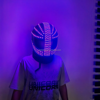 Casco luminoso de programación, tocado de DJ, casco luminoso, casco de escenario, casco con lámpara LED KTV