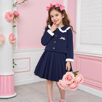 Vente flash - Automne-hiver - Nouvelle collection - Ensemble jupe et manteau à manches longues de style coréen pour petites filles - Ensembles de vêtements pour filles - Costumes tendance