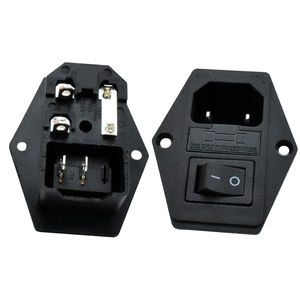 Prise industrielle électrique IEC 320 60320 C14 avec interrupteur à fusible AC-01, courant nominal 10A/15A, tension nominale 125V - Product Image 3