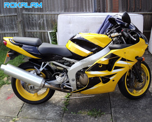 Kit de Carenado ABS para <span class=keywords><strong>Kawasaki</strong></span> Ninja <span class=keywords><strong>ZX6R</strong></span> 2000 2001 <span class=keywords><strong>2002</strong></span>, Amarillo, Negro, Blanco, ZX-6R 00 01 02 ZX636 <span class=keywords><strong>636</strong></span>, Repuesto - Product Image 1