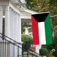 3x5Ft High Quality Triple/Double Layer Plus Blackout Cloth 100D Polyester Fabric Country Flag Kuwait Country