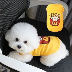 Chaleco con estampado de dibujos animados para gatos y perros, ropa para mascotas de punto tipo gofre en blanco, rosa, rojo, amarillo, talla pequeña - Product Image 3