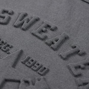 T-shirt Oversize Personalizzata con Stampa <span class=keywords><strong>3D</strong></span> in Rilievo, Alta Qualità, Stampa Grafica in Serie, Maglietta da Uomo con Effetto Goffrato - Product Image 3